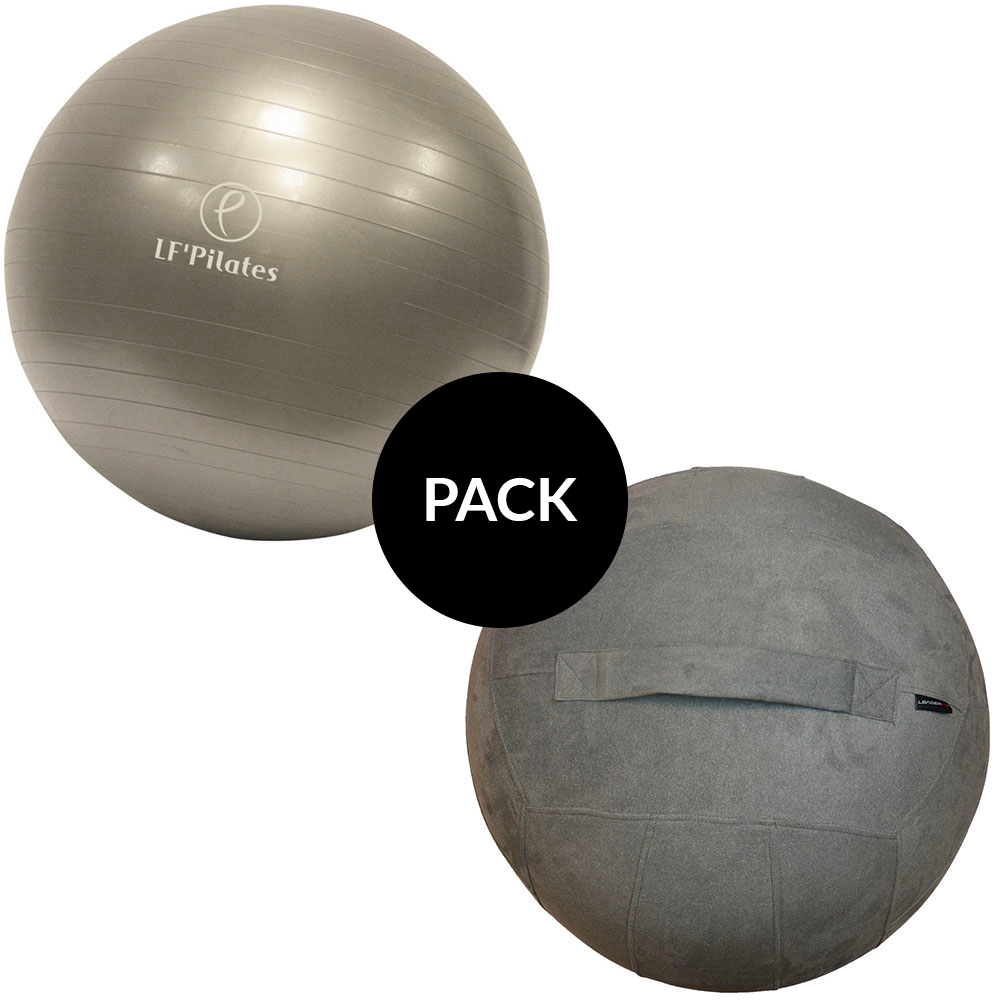 Pack Pilates : Housse Bleue + Ballon Fitness 65 cm-Rangement-Leaderfit' Équipement-Gris-Leaderfit’ Equipement