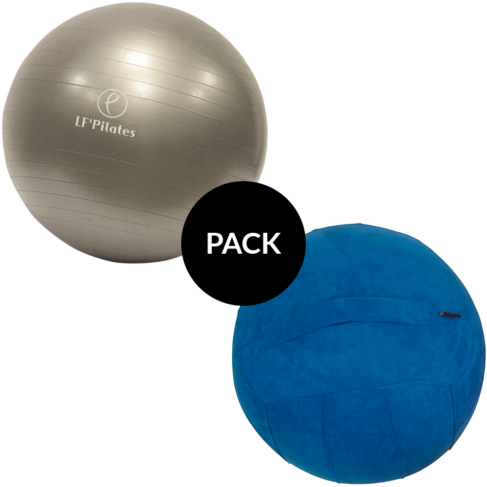Pack Pilates : Housse Bleue + Ballon Fitness 65 cm-Rangement-Leaderfit' Équipement-Bleu-Leaderfit’ Equipement