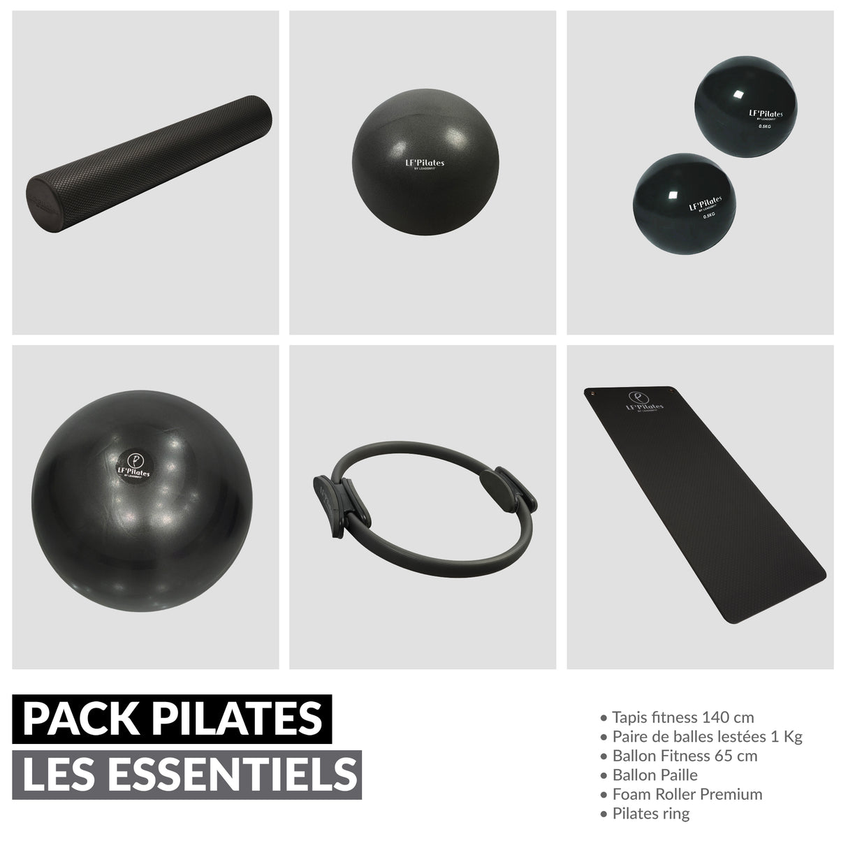 Pack Pilates Essentiel – Kit Complet Pilates & Fitness-Équipement Pilates-LF' Pilates-Noir-Leaderfit’ Equipement