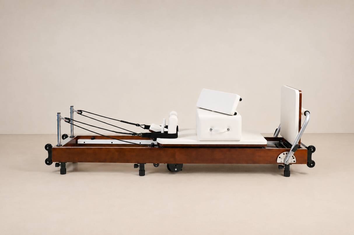 Reformer Pilates pliable en bois style italien | Chêne premium-Reformer-LF' Pilates-Leaderfit’ Equipement