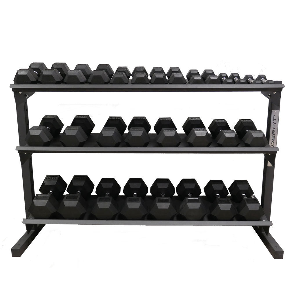 PACK RACK HALTERES 3 ETAGES + 10 PAIRES D HALTERES DE 20 A 42.5KG