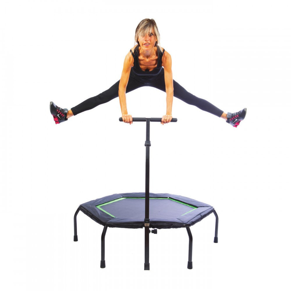 Trampoline avec barre de maintien