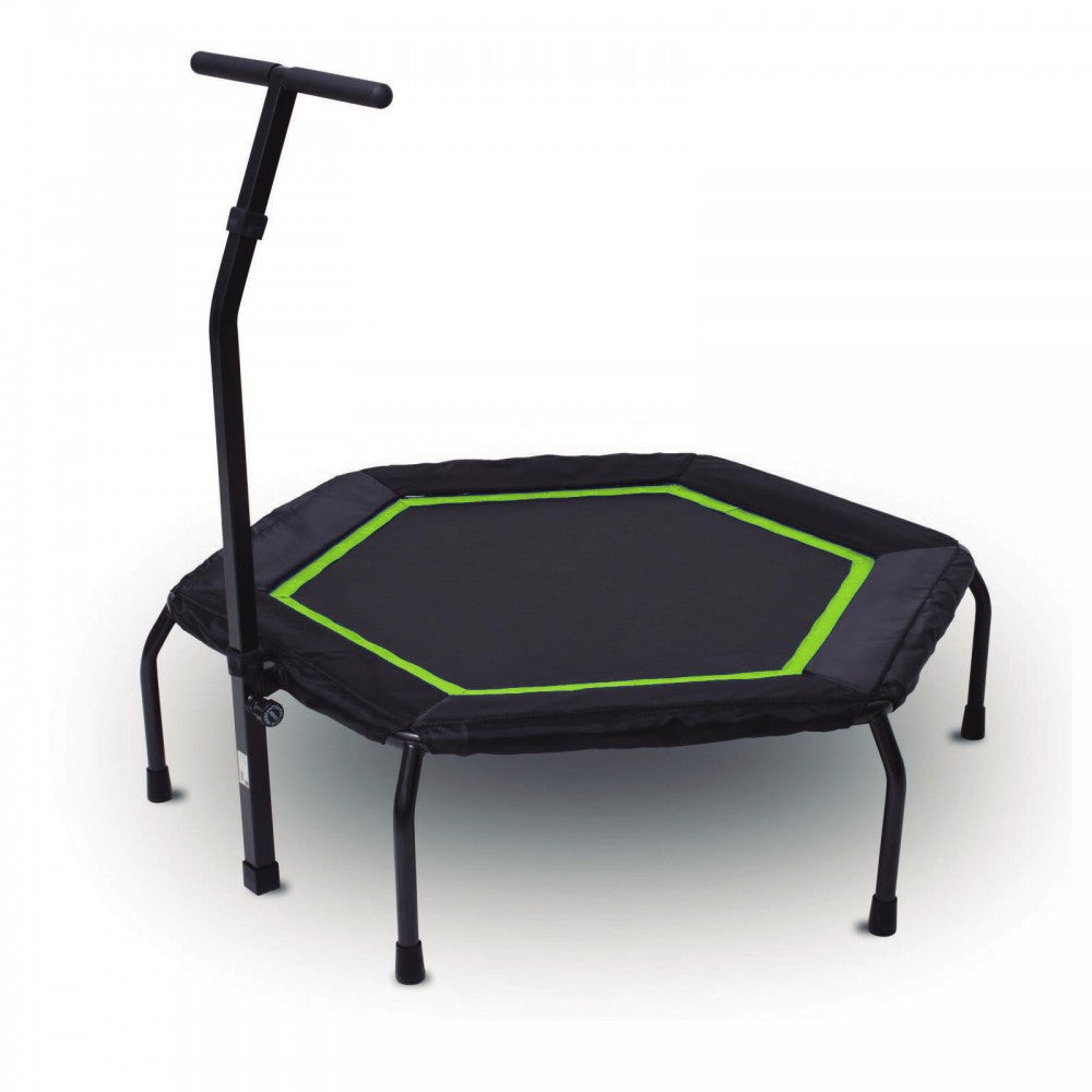 Trampoline avec barre de maintien