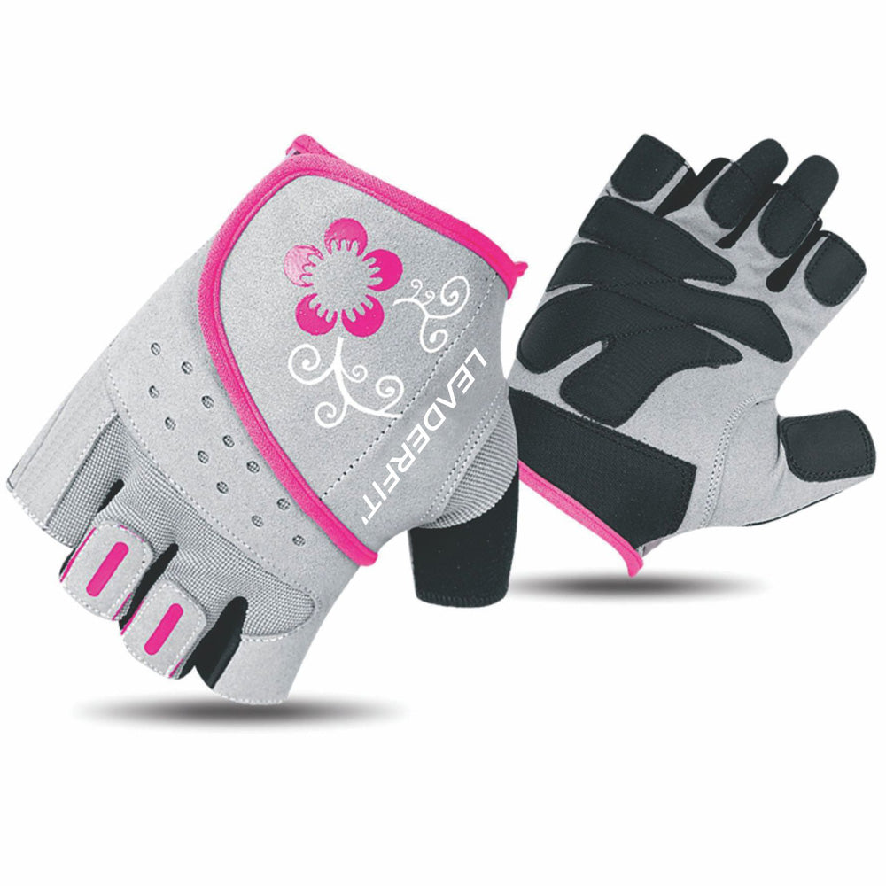 Gants de Musculation Femme - Gris et Rose - Taille L
