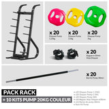 Pack Rack Pump + 10 Kits Complets – Solution clé en main pour cours collectifs-Rangement-Leaderfit’ Equipement-PACK RACK + 10 KITS PUMP 20KG COULEUR-Leaderfit’ Equipement