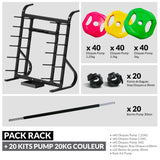 Rack Pump avec 20 Kits Pump 20 kg – Solution complète pour cours collectifs-Rangement-Leaderfit’ Equipement-PACK RACK + 20 KITS PUMP 20KG COULEUR-Leaderfit’ Equipement