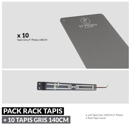 Rack mural tapis BOXN’CORE – Rangement mural seul ou avec tapis-rack-Leaderfit' Équipement-RACK MURAL + 10 TAPIS 140 GRIS-Leaderfit’ Equipement