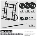 Rack Pump avec 20 Kits Pump 20 kg – Solution complète pour cours collectifs-Rangement-Leaderfit’ Equipement-PACK RACK + 20 KITS PUMP 20KG NOIR-Leaderfit’ Equipement