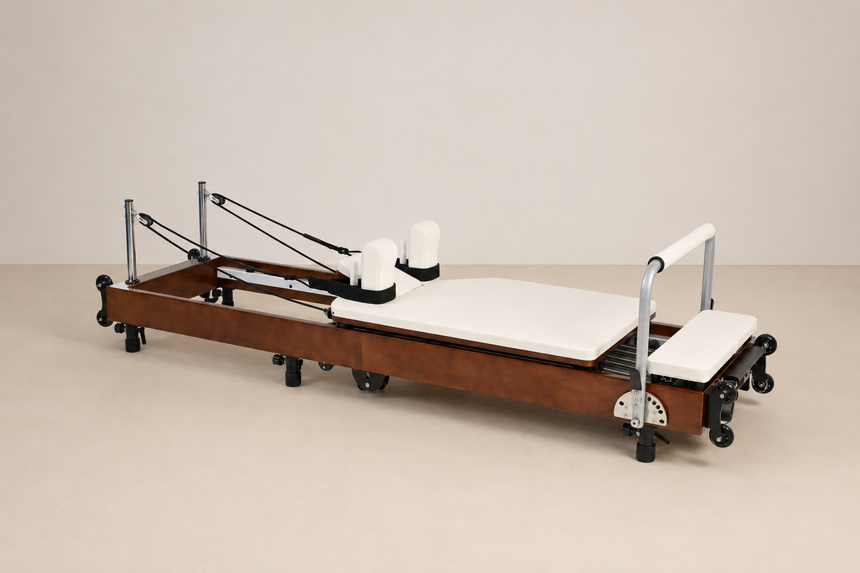 Reformer Pilates pliable en bois style italien | Chêne premium-Reformer-LF' Pilates-Leaderfit’ Equipement