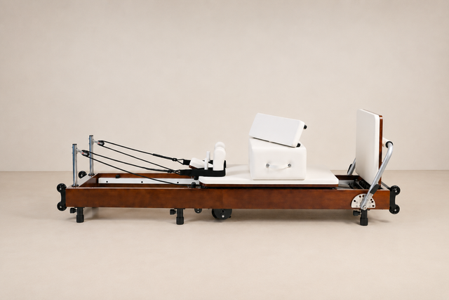 Reformer Pilates pliable en bois style italien | Chêne premium-Reformer-LF' Pilates-Leaderfit’ Equipement